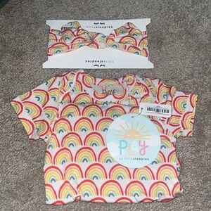 NWT Little Sleepies Rainbow Bodysuit + Headband 🌈💗